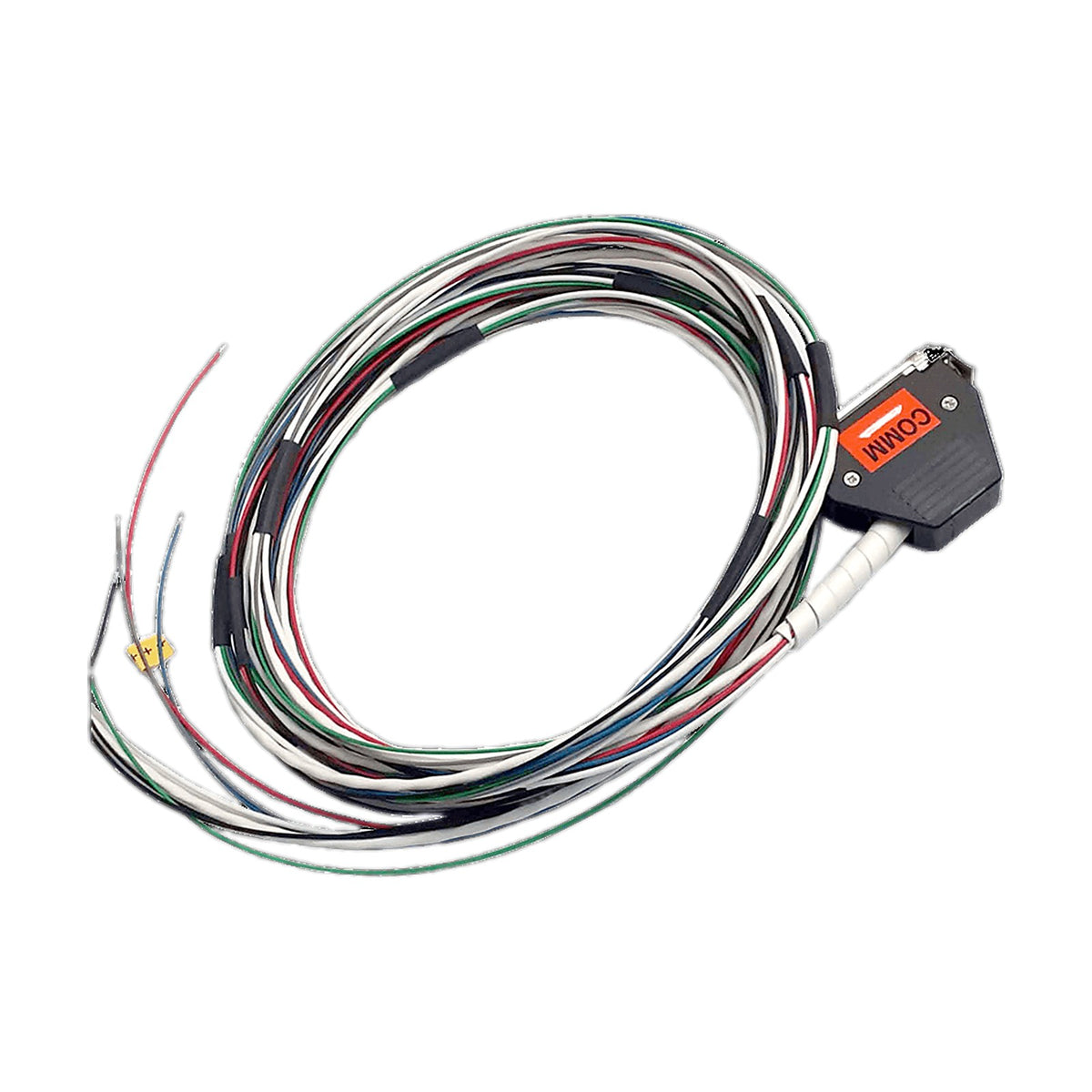 COM radio wiring harness with labelled D-sub connector