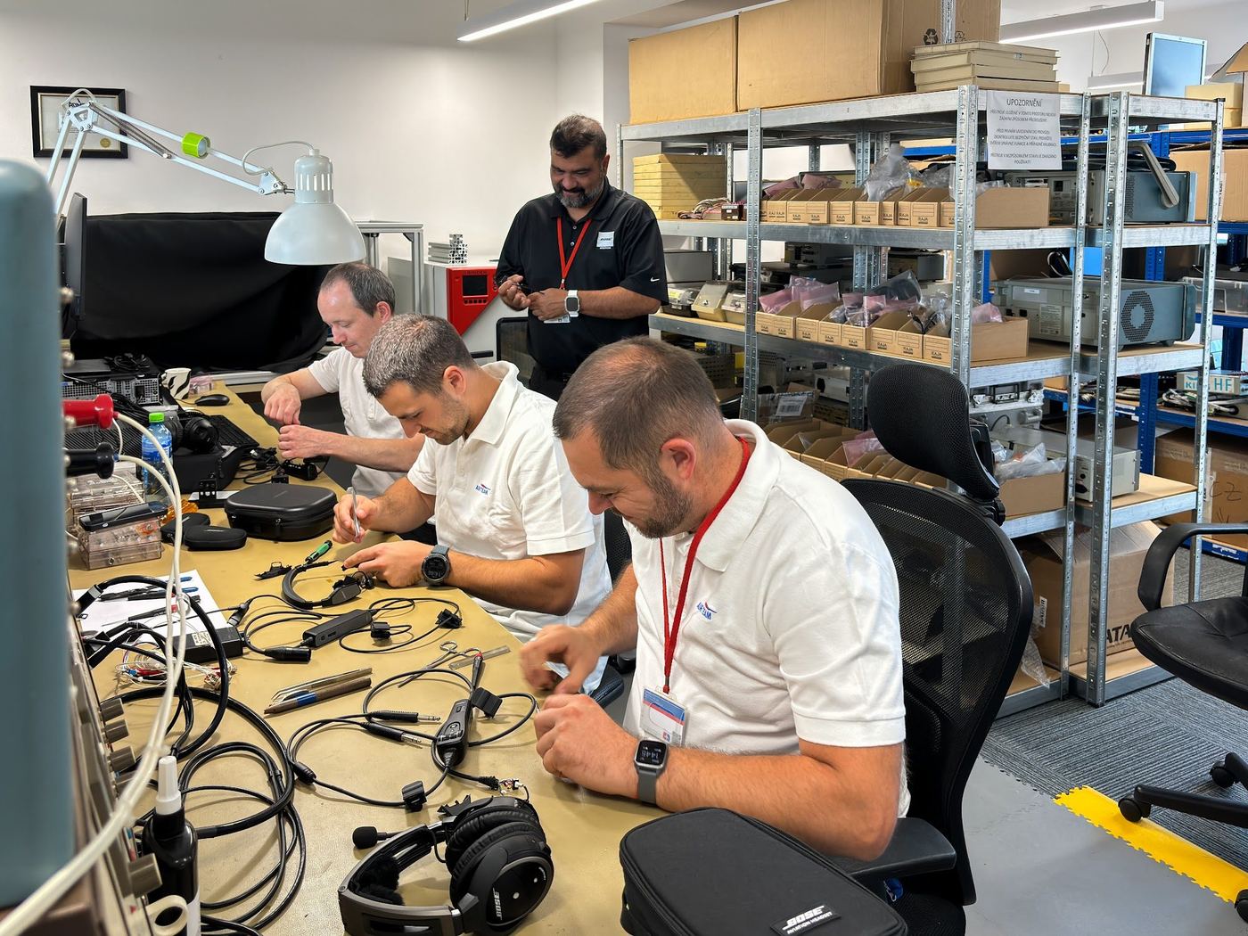 Headset repair at the AIR TEAM workbench